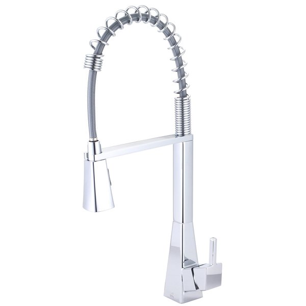 Olympia Single Handle Pre-Rinse Spring Pull-Down Kitchen Faucet in Chrome K-5070